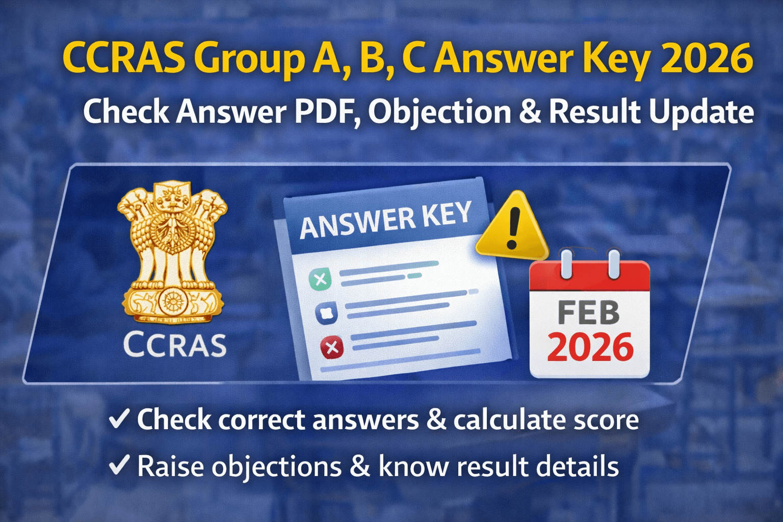 CCRAS Group A, B, C Answer Key 2026
