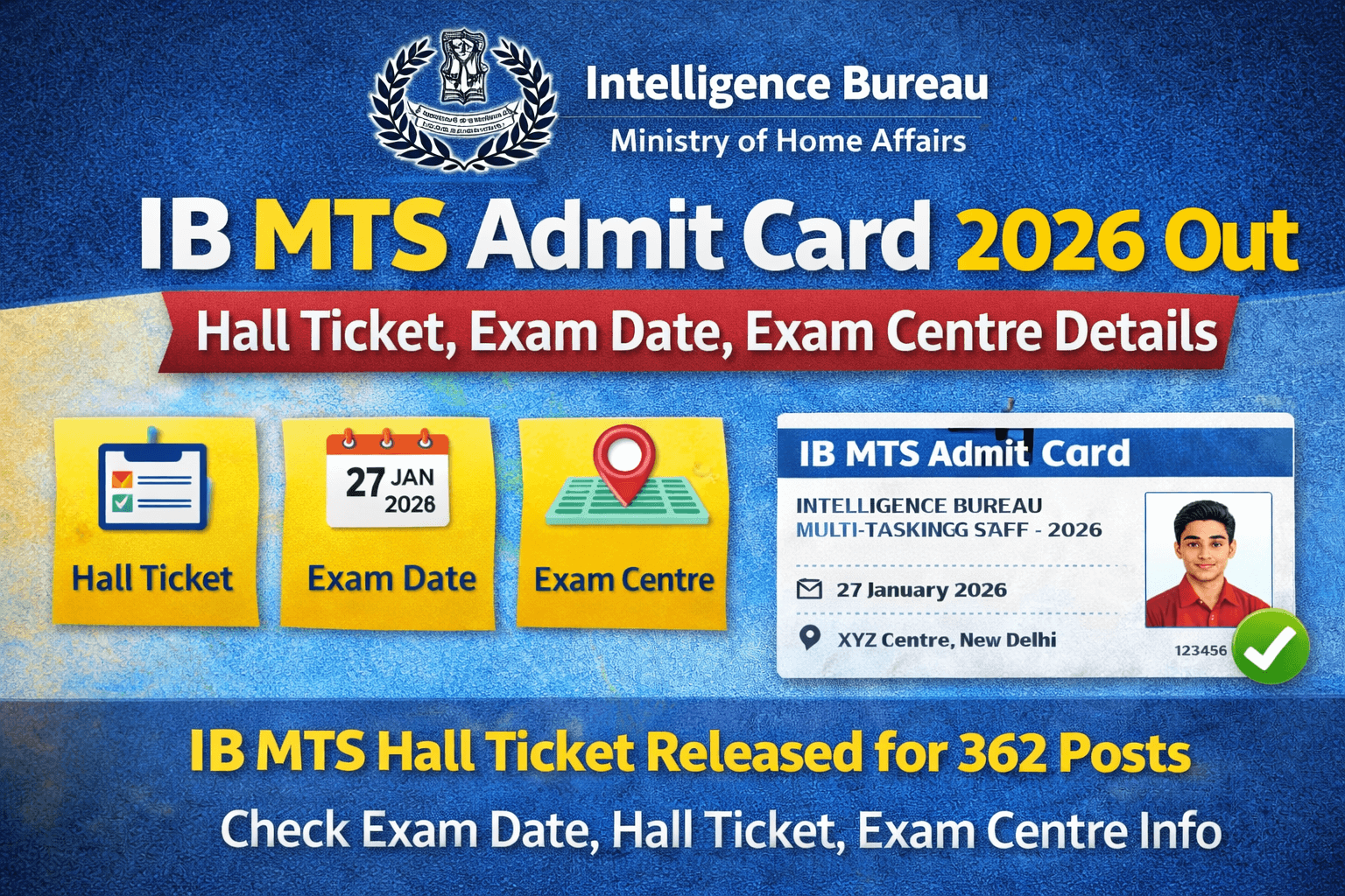 IB MTS Admit Card 2026 Out