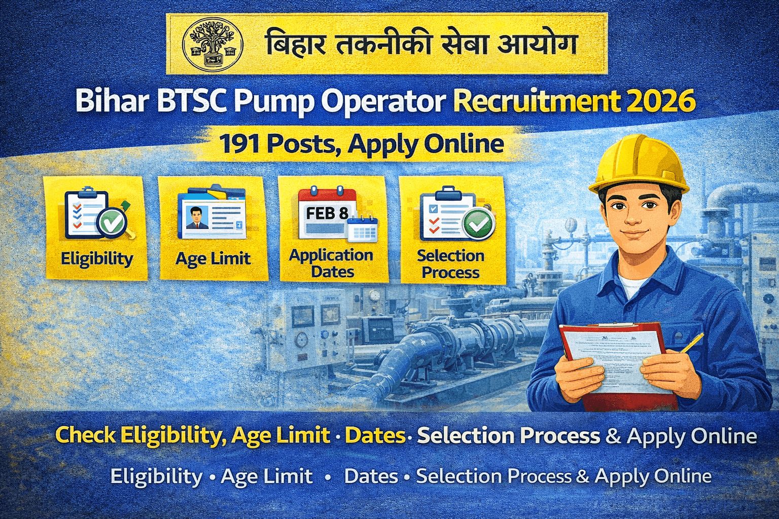 Bihar BTSC Pump Operator Recruitment 2026