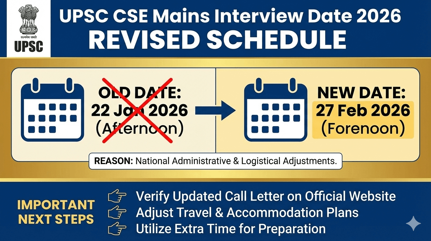 UPSC Civil Services Interview 2026 Postponed