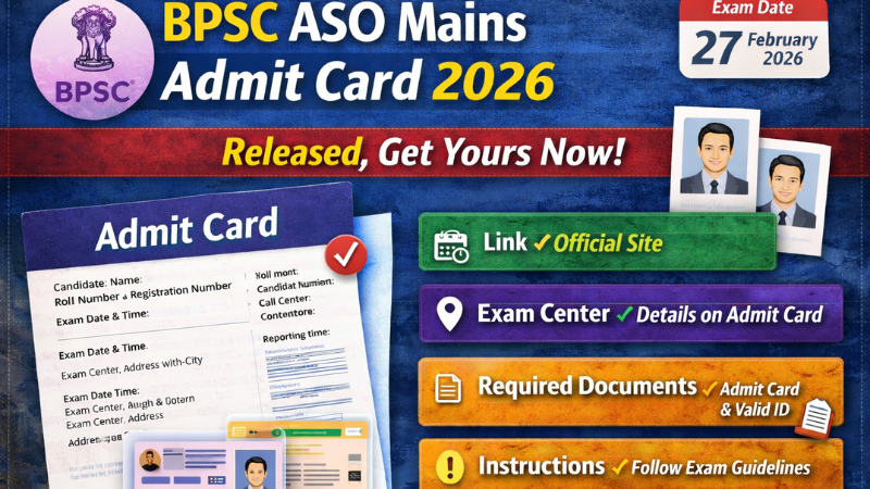 Bihar BPSC ASO Mains Admit Card