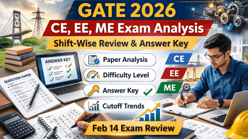 GATE 2026 CE, EE, ME Paper Analysis