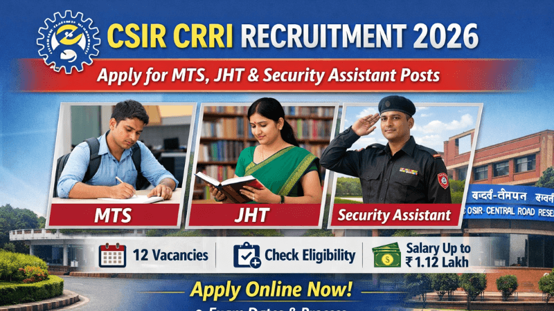 CSIR CRRI Recruitment 2026