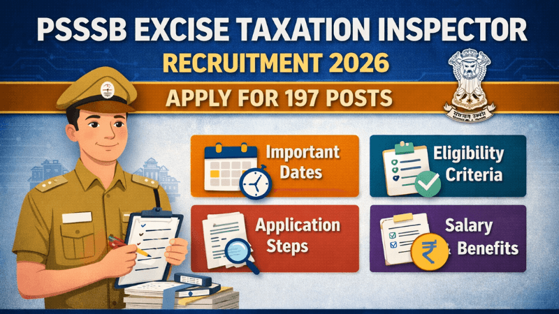 PSSSB Excise and Taxation Inspector Recruitment