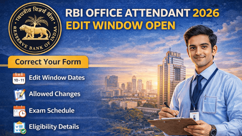 RBI Office Attendant Edit Window 2026