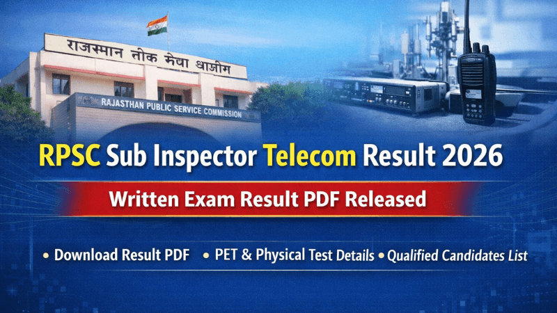 RPSC Sub Inspector Telecom Result