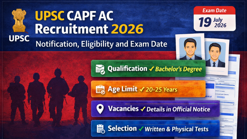 UPSC CAPF AC Recruitment 2026